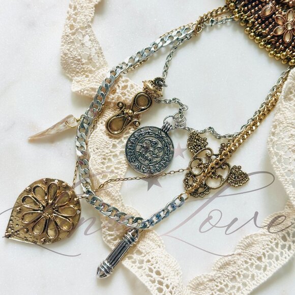 FREE PEOPLE x Ariana Ost Walsh Choker Necklace In Mixed Metal / Smoky Topaz NWT - Picture 3 of 6